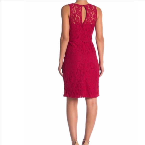Marina Red Lace Sheath Dress - Picture 2 of 5